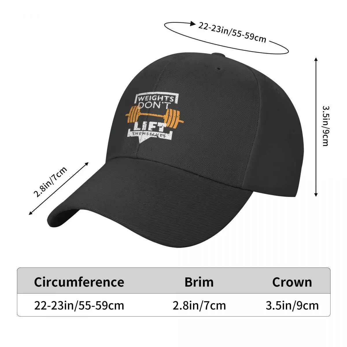 "Weights Don't Lift Themselves" Baseball Cap