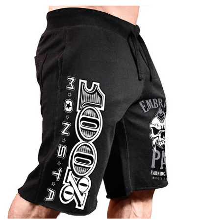 Men's sports leisure running workout printed cotton shorts