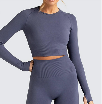 Seamless Long Sleeve Yoga Suit