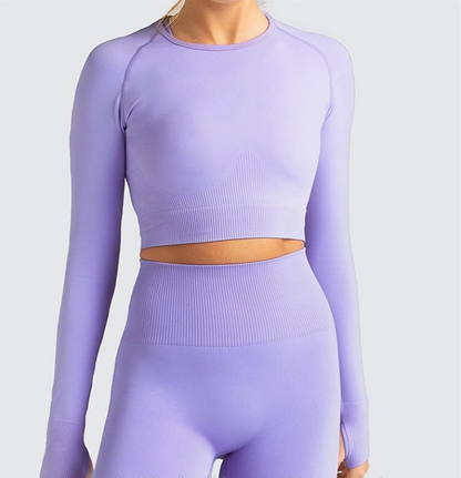 Seamless Long Sleeve Yoga Suit