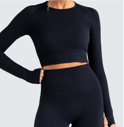 Seamless Long Sleeve Yoga Suit